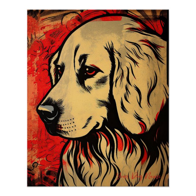 Pôster O Ouro Retriever Dog, Red and Black 002 - Ulis (Frente)