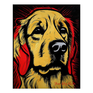 Pôster O Ouro Retriever Dog, Red and Black 004 - Ulis