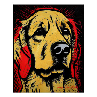 Pôster O Ouro Retriever Dog, Red and Black 004 - Ulis