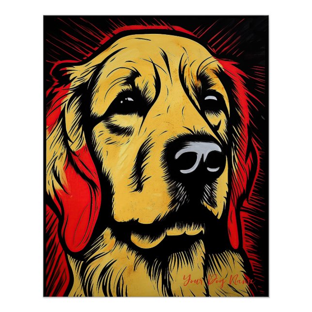 Pôster O Ouro Retriever Dog, Red and Black 004 - Ulis (Frente)