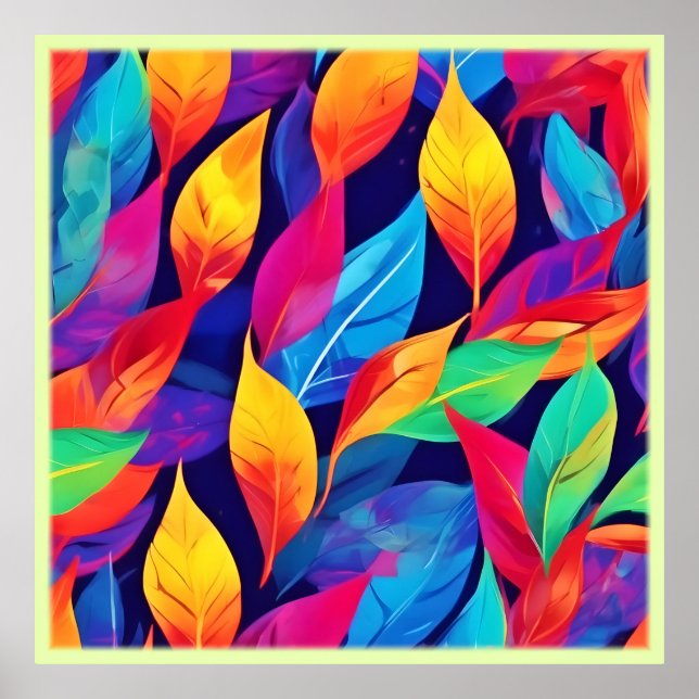 Poster O outono Vibrante deixa a arte Abstrato (Frente)