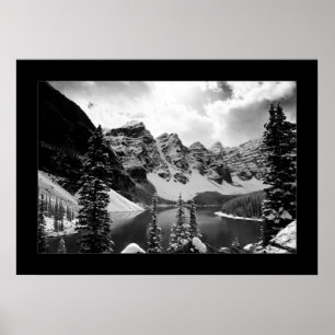 Pôster O outro lago moraine (preto & branco)