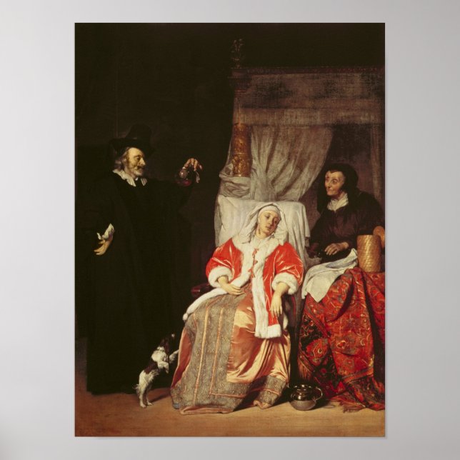 Pôster O paciente e o médico, 1660 (Frente)