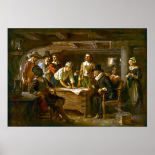 Poster O Pacto Mayflower, 1620, Ferris
