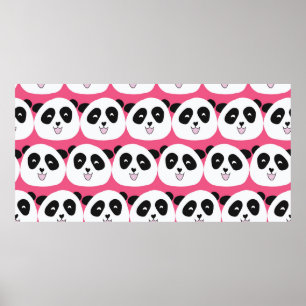 Poster O padrão infantil Panda tem uma repetição inint