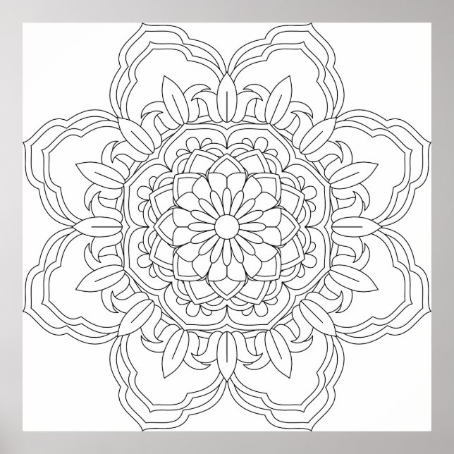 Pôster O padrão perfeito é Dodles Mandala. Coloração de a (Frente)