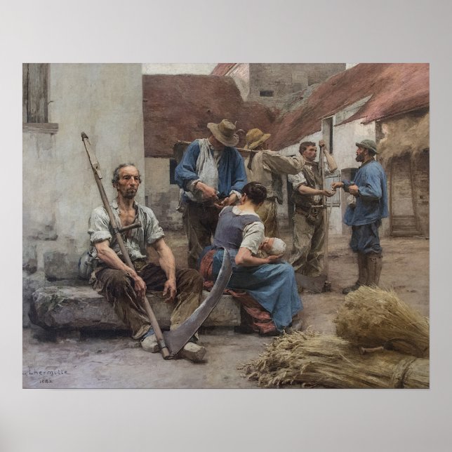Poster O Pagamento dos Ceifeiros – Lhermitte, 1882 (Frente)