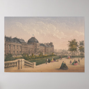 Poster O Palácio das Tuilarias, Paris, France Lithograph
