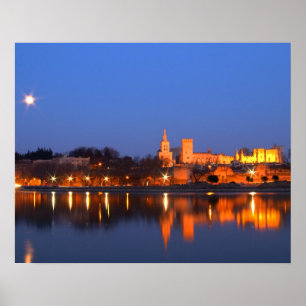 Pôster O Palácio do Papa em Avignon e o rio Rhone