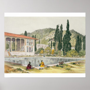 Pôster O palácio e os jardins de Ashref, Persia, placa 8
