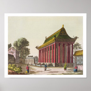 Pôster "O palácio europeu" em Yuen-Ming-Yuan, illustrat