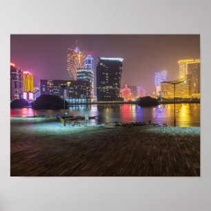 Poster O panorama da linha do horizonte em Macau na China