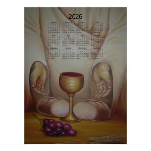 Pôster O Pão da Vida: Sagrada Eucaristia Calendário 2026