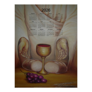 Pôster O Pão da Vida: Sagrada Eucaristia Calendário 2026
