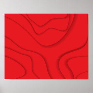 Poster O papel vermelho, moderno, na moda, legal cortou a