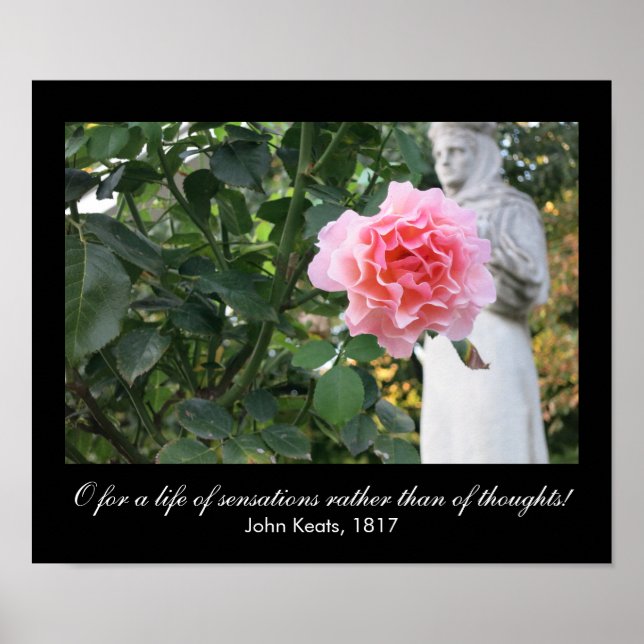 Poster O para uma vida de sensações (citação de Keats) (Frente)