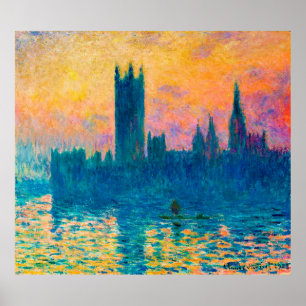 Poster O Parlamento, Sunset (1903), Monet