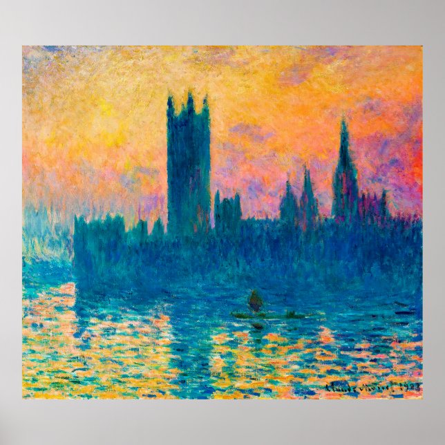 Poster O Parlamento, Sunset (1903), Monet (Frente)
