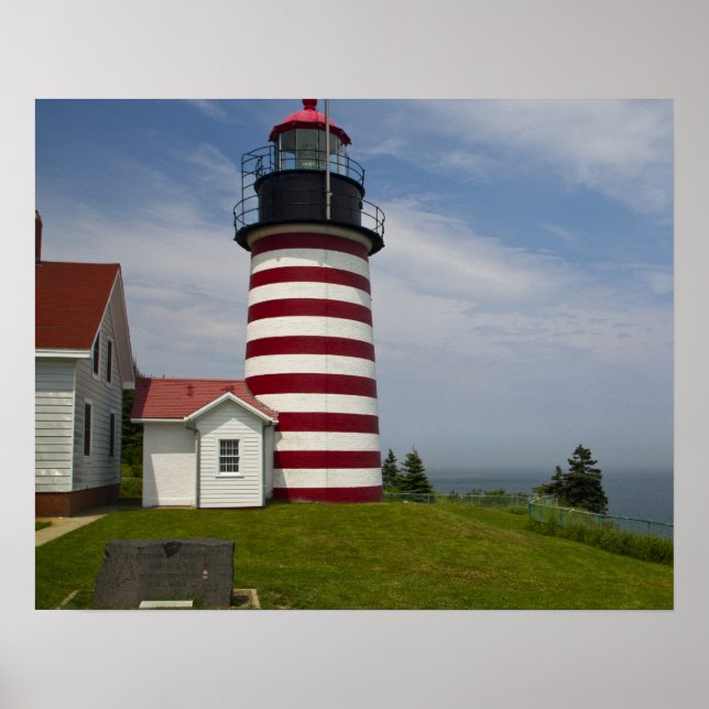 Pôster O Parque Estadual do Farol West Quoddy Head é o (Frente)