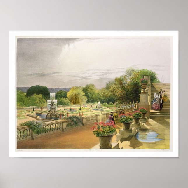 Poster O Parterre, Harewood House perto de Leeds, pub. (Frente)