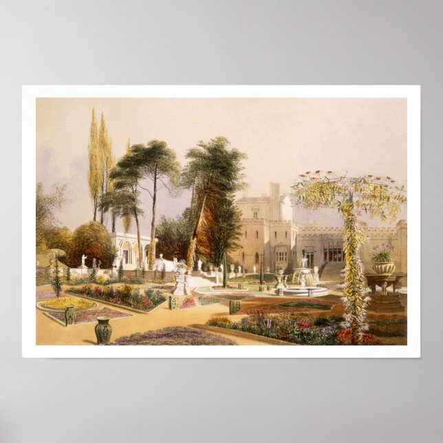 Pôster O Parterre nos Jardins em Wilton, a sede do (Frente)