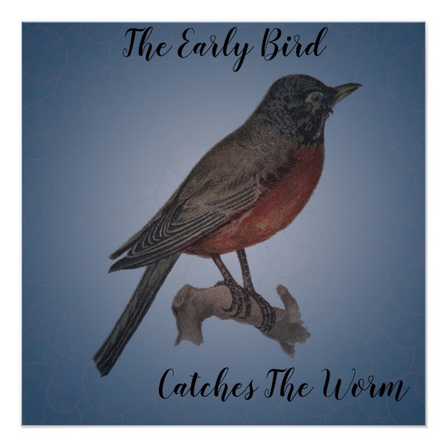 Pôster O Pássaro Antecipado Pega O Verme (Frente)