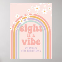 O Pastel Rainbow Retro Oito é um oitavo Aniversári