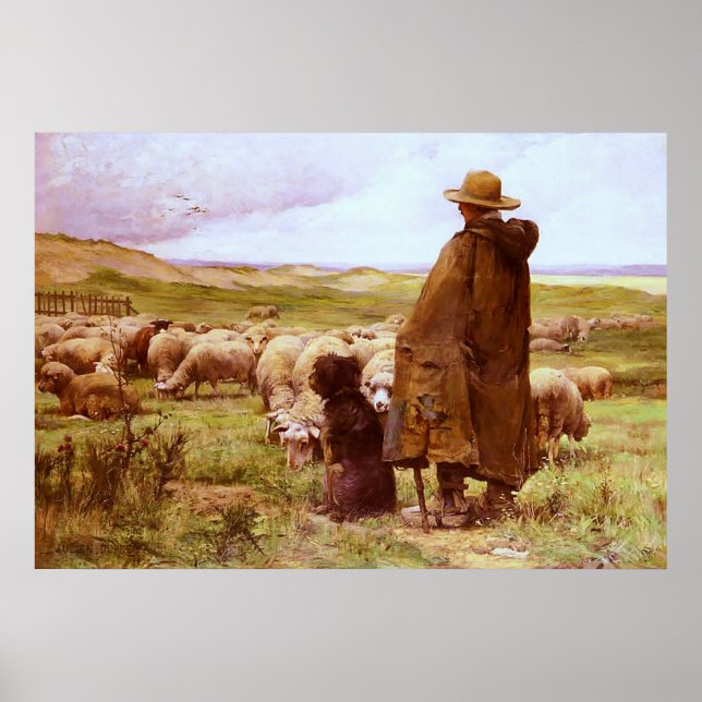 Pôster O Pastor ~ Julien Dupré ~ Canvas De Arte Bela (Frente)