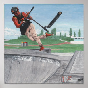 Poster O patinete do pontapé de Kobold ostenta a arte da