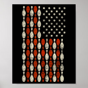 Poster O Patriótico Americano Bowler Orgulhoso e Ortoso d