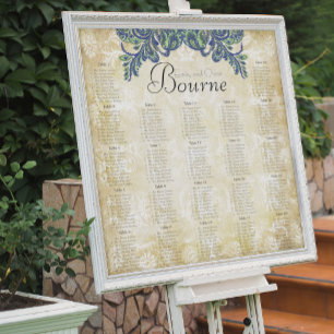 Pôster O pavão de Paisley colore a carta do assento da