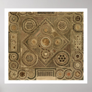 Pôster O pavimento de mosaico antes do altar, chapeia A