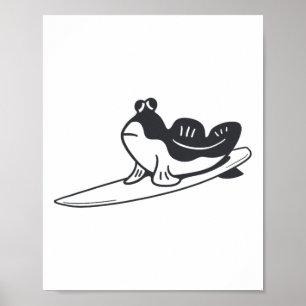 Poster O peixe-pula-pula está surfando. Design minimalist