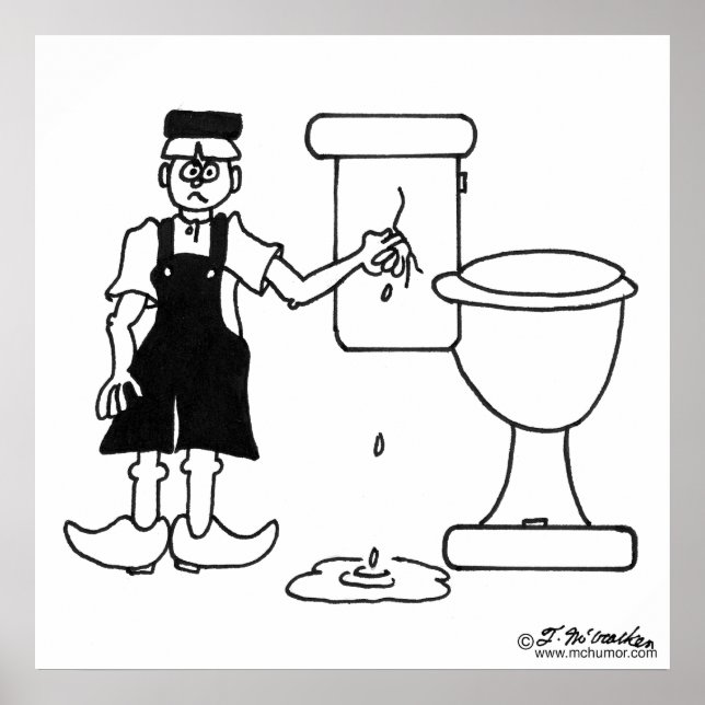 Pôster O pequeno holandês pára de vazar num banheiro (Frente)