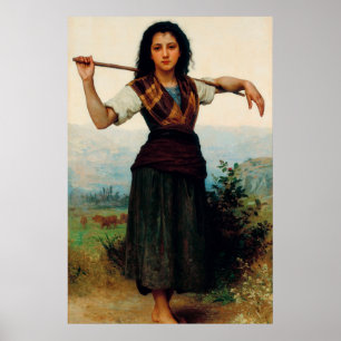 Poster O Pequeno Pastor de Bouguereau