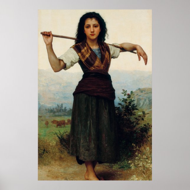 Poster O Pequeno Pastor de Bouguereau (Frente)