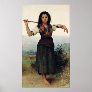 Pôster O Pequeno Pastor de Bouguereau