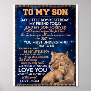 Poster O Pequeno Rapaz Ontem Amigo De Hoje Lion Mãe Para