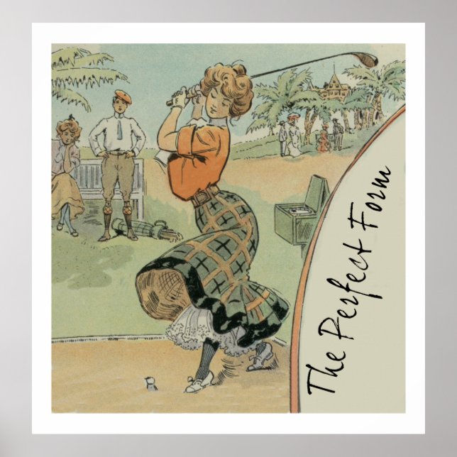 Pôster O perfeito golfista da mulher da forma (Frente)