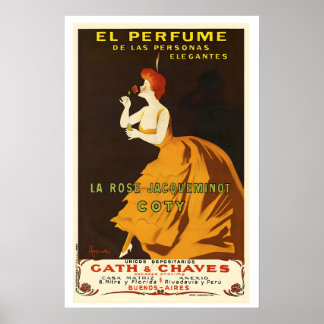 Poster O perfume... La Rose Jacqueminot Coty Vintage