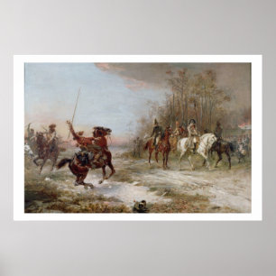 Pôster O perigo de Napoleon no Brienne-le-Castelo, c.1891