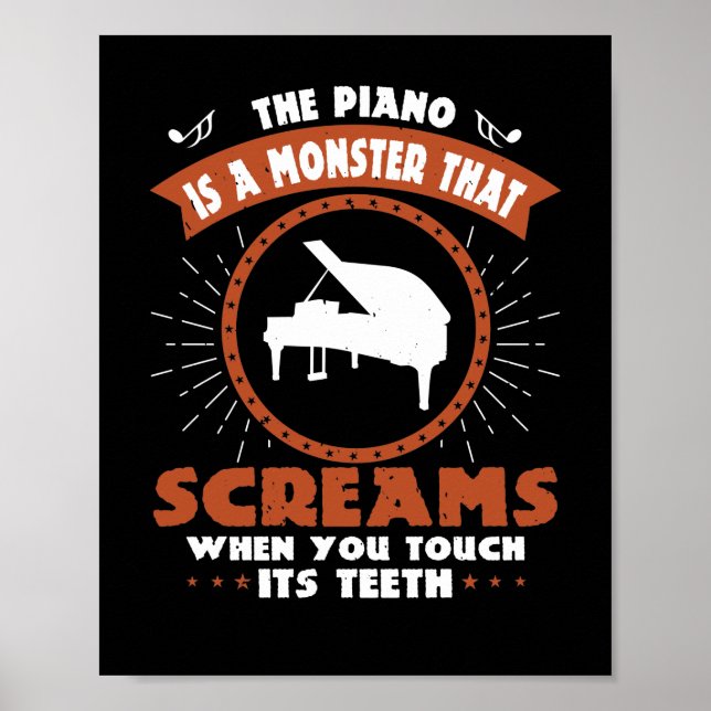 Poster O Piano É Um Monstro Que Gritar (Frente)