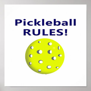 Pôster o pickleball ordena a versão de texto azul