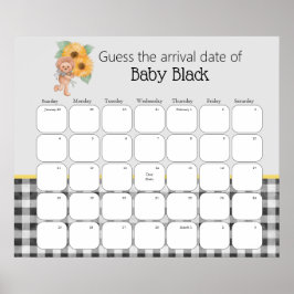 Poster O Picnic Do Urso De Girassol Adivinha A Data De Ve