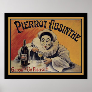 Poster O Pierrot-Absinto do vintage