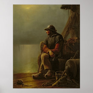 Poster O piloto mantem o relógio, 1851
