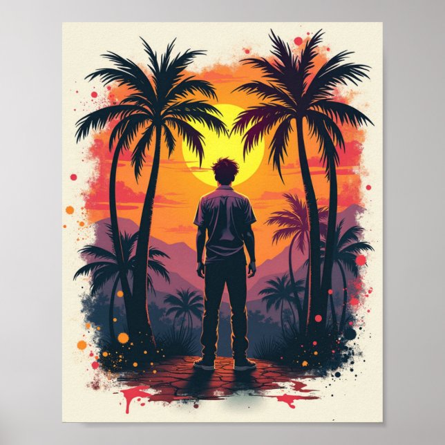 Poster O pintor ficou impressionado com sua pintura (Frente)