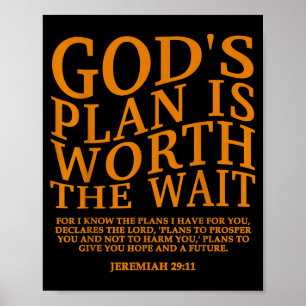 Poster O Plano de Deus Vale a Pena Esperar Cristão Jesus 