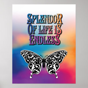 Poster O plendor da borboleta da vida é um Design sem fi