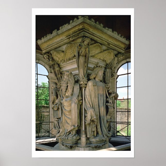 Poster O poço de Moisés, David e Moisés, 1395-1404 (Frente)